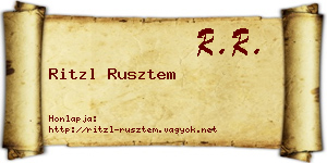 Ritzl Rusztem névjegykártya